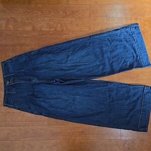 Pilcro Anthropologie Women 6 Denim Blue Jeans Wide Leg Palazzo Soft Button Pleat